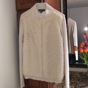 faux fur knitted cardigan